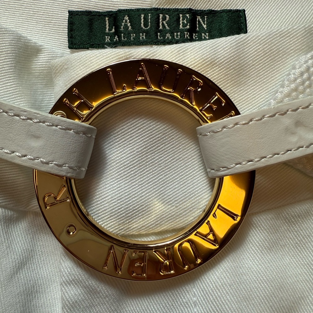 LRL White Shorts with Belt
